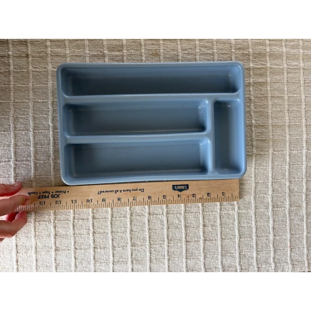 Rubbermaid Blue Plastic Silverware Tray Drawer Organizer 5 Compartment 0522